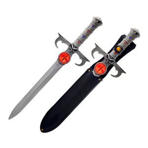 15 3.4" Black Midieval Dagger with Black Plastic Scarbard - KE7809