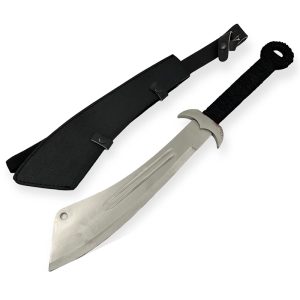 24 Inch Silver Full Tang Chinese Malitia Axe Machette W-Leather Case (MKM-146-SL)