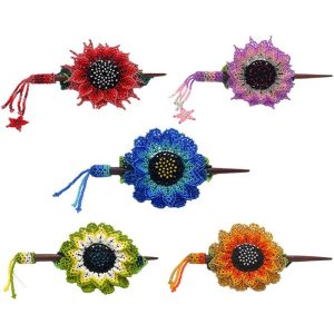 Seed Bead Sunflower Dream Catcher Hair Clip (SB-SF-HAPK)