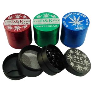 Grinder 4 Parts  Amsterdam Leaf - Zinc Alloy- SMKJ-037