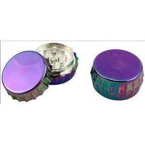 Grinder 2 Parts Bottle Cap Style Indigo Color - Zinc Alloy - SMKJ-042
