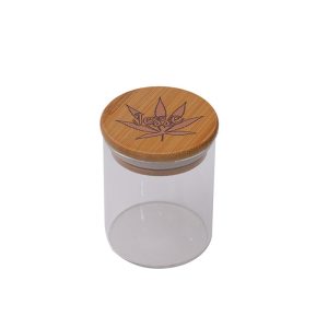 Glass Jar With Wooden Cover -SMKJ-067