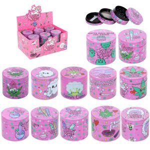 Grinder 4 Parts Cartoon Printed Pink Color- SMKZ-015