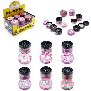 Grinder 4 Parts Printed Design Zinc Alloy- SMKZ-061