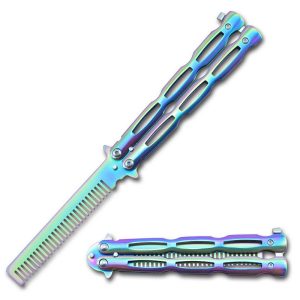 8.5" Comb 3Cr13 S. Steel Iridescent Vented Handle - T205602C-1