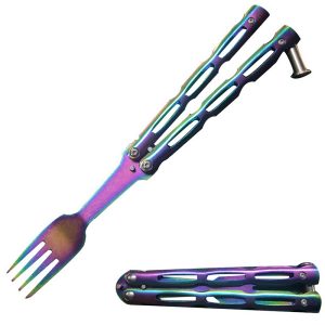 8.5" Fork 3Cr13 S. Steel Iridescent Vented Handle - T205602C-5