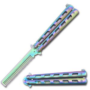 8.5" Comb 3Cr13 S. Steel Iridescent Vented Handle - T205604C-1