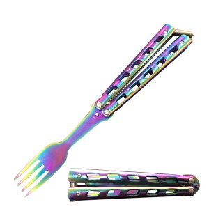 8.5" Fork 3Cr13 S. Steel Iridescent Vented Handle - T205604C-5