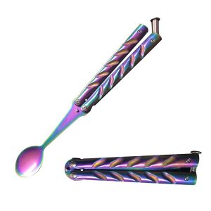 8.5" Spoon 3Cr13 S. Steel Iridescent River Handle - T205605C-4