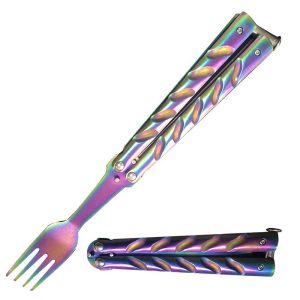 8.5" Fork 3Cr13 S. Steel Iridescent River Handle - T205605C-5