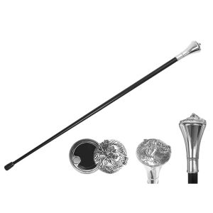 35.5" Zinc Handle Walking Cane -Silver - T281205SL