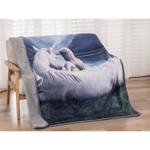 Beyond Words, Signature Sherpa Lined Throw Blanket (1703-7124 BW)