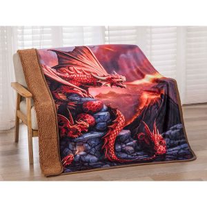 Fire Dragon, Signature Sherpa Lined Throw Blanket (1703-7128 FD)