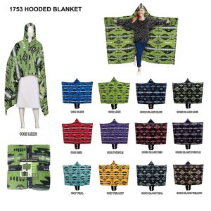 Black Neon Hooded Blanket, Premium Silk Touch One Ply, stand (1753-A)