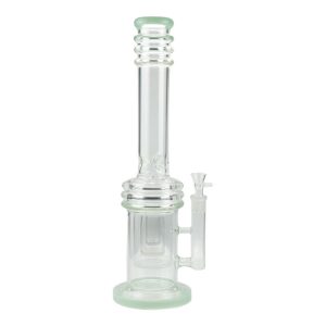 Straight Tube Glass Bong With Color Base  (C1580-Mint)
