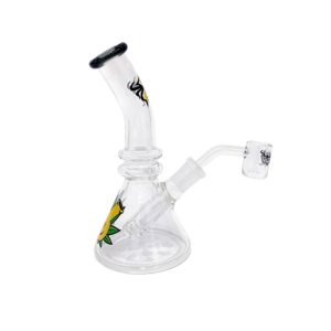 6" Xtreme Glass Bong W logo - Charcoal Black (C2671 Charcoal Black)