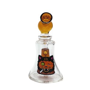 5.7" M Glass Bong W logo - Dark Amber (C2674 Dark Amber)