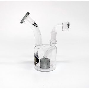6.7" M Glass Bong W logo - Charcoal Black  (C2675 Charcoal Black)