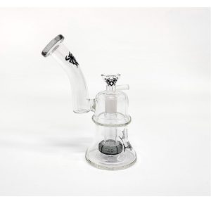 6.9" Xtreme Glass Bong W logo - Charcoal Black (C2678 Charcoal Black)