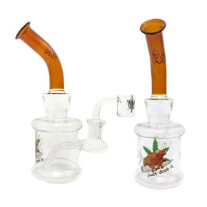6.7"  Xtreme Glass Bong Frog W logo - Dark Amber (C5004 Dark Amber)
