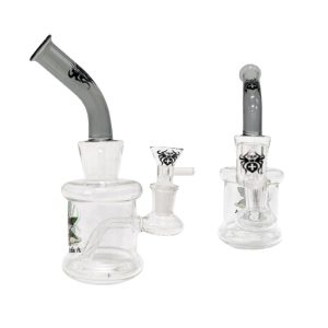 6.7" Xtreme Glass Bong Frog W logo - Charcoal Black (C5004 Charcoal Black)