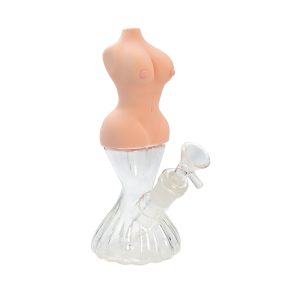 8" Silicon Bong - SMKZ-039-Pink Without Bra