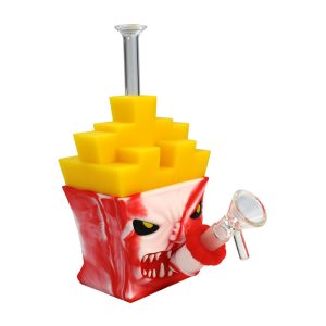 7" Silicon Bong -SMKZ-038-Red+White