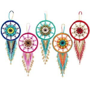 Hand Made Seed Bead Dreamcatcher Flower Ornaments (SB-DC-FWR)