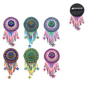 LARGE GUATEMALAN SEED BEAD HAT CLIP (SB-HAT-CLIP)