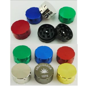 Grinder 2 Parts Shiny Assorted Color - Zinc Alloy- SMKJ-035