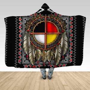 7625 Medicine Wheel Hoody Blanket with Bonded Sherpa Lining (1742-7625)