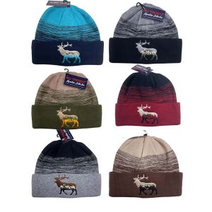 Embroidered Logo Jacquard Stripe Beanie - ELK