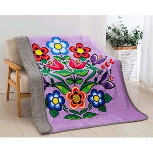 Anishinaabe Gathering, Signature Sherpa Lined Throw Blanket (1703-GATHERING)
