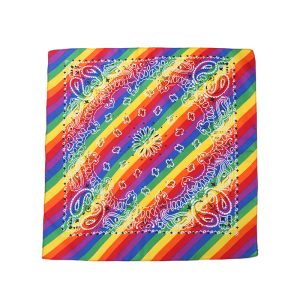 Leaf Bandana (ST009-Paisley Bandana with Multi color Stripes)