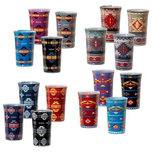 2 OZ Assorted Printed Shot Glass/Shooter Set of 4- 1146
