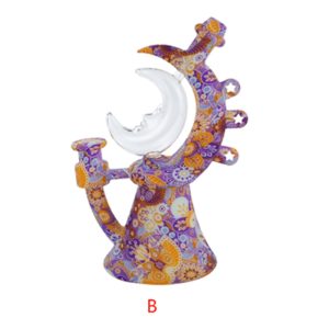 7.5" Crook Moon Silicone Bong  Brown/Red Mix Color -  SKMJ-162 B