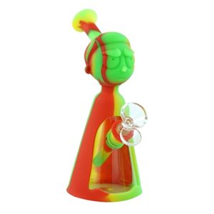7.5" Alien Silicone Bong  Green/Red Mix Color -  SKMJ-164 B