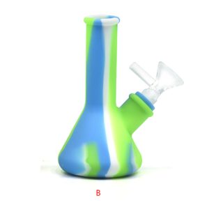 5" Beaker Silicone Bong  Green/Blue Mix Color -  SKMJ-165 B