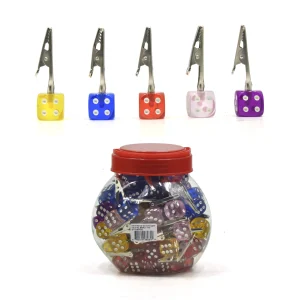 Metal Clip Dice Design, Mixed Color -  SKMJ-170 (80Pcs)