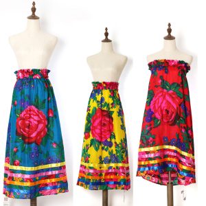 Floral Art Ribbon Skirt, Polyester, One Size (Floral 1023 Combo2)