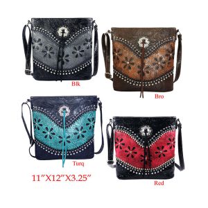 Studded Faux Leather Purse - 24111