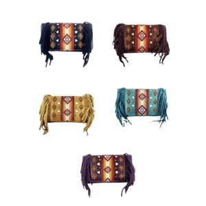 Embroidered Faux Leather Clutch - 24231