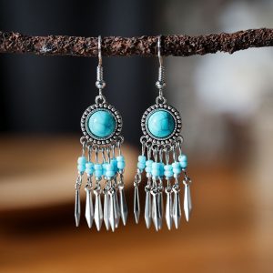 Metal Indigenous Earrings - JS22252-A
