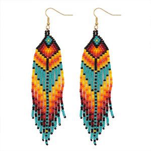 Beaded Indigenous Earrings - JS22253-A