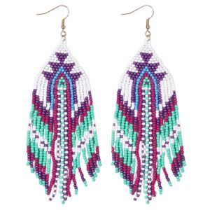 Beaded Indigenous Earrings - JS22253-B