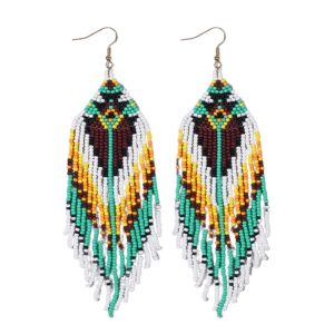 Beaded Indigenous Earrings - JS22253-D