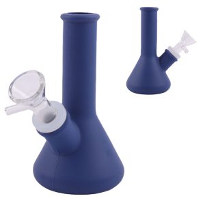 3" Silicone Simple Color Bong - SMKE-063-Dark Blue