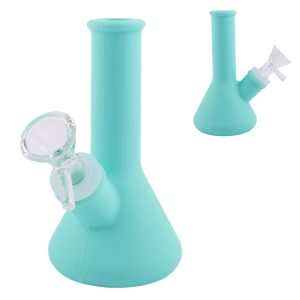 3" Silicone Simple Color Bong - SMKE-063-Light Blue