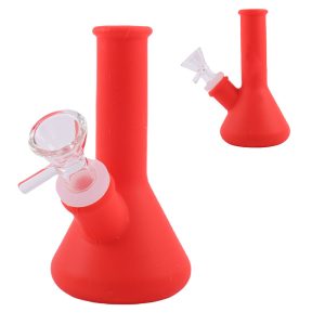 3" Silicone Simple Color Bong - SMKE-063-Red