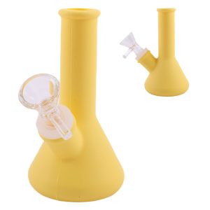 3" Silicone Simple Color Bong - SMKE-063-Yellow